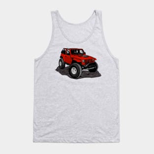 Jeep red Tank Top